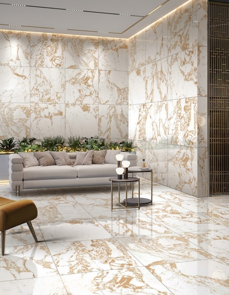 How Can Warm Tones in Glazed Porcelain Tiles Create Cozy Living Spaces